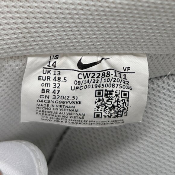 Nike Air Force‎ 1 \'07 Shoes Men\'s Size 14 White Leather Retro Athletic Sneakers main image 4